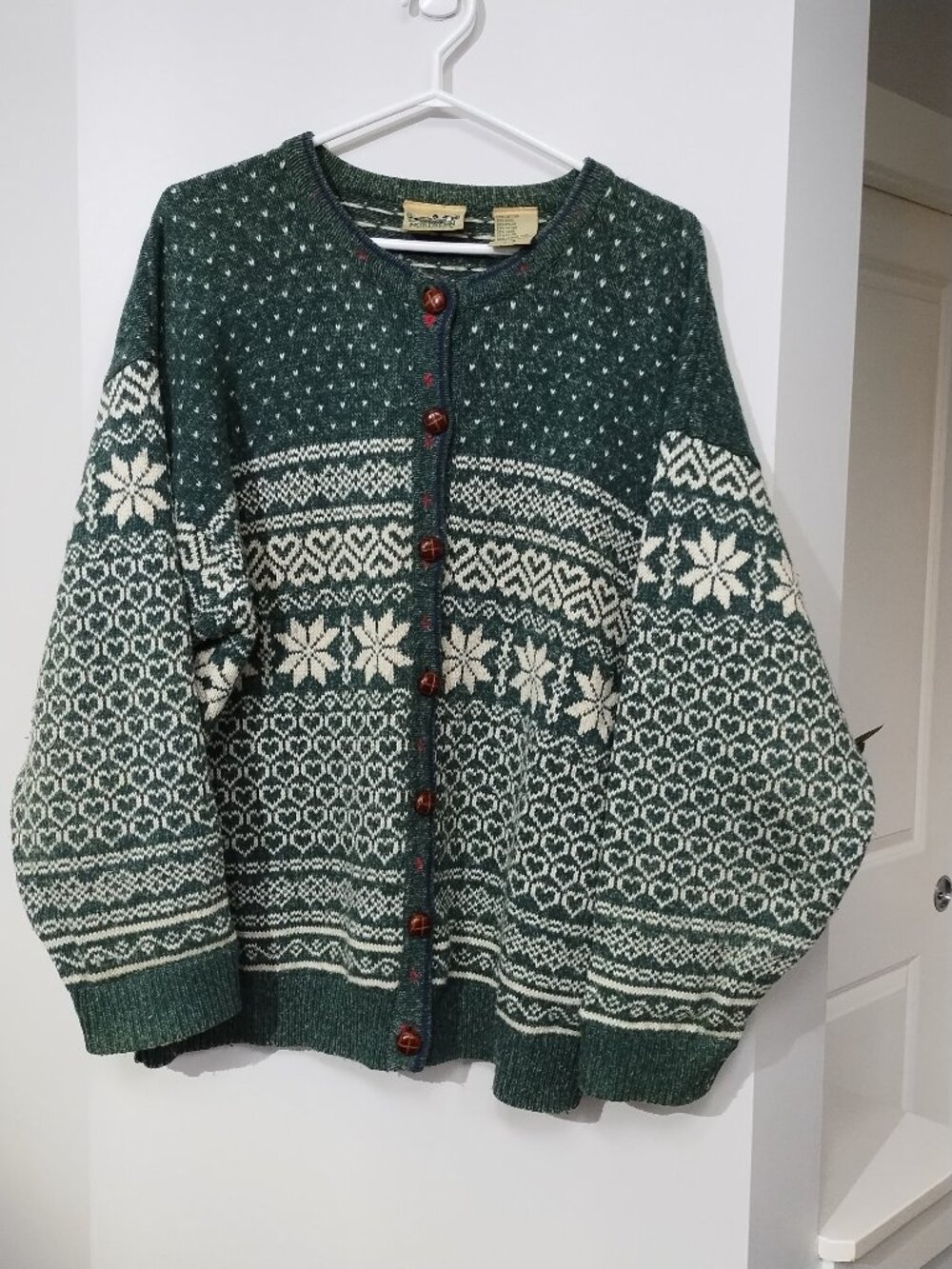 VINTAGE Northern Reflection Fair Isle Nordic pattern cardigan